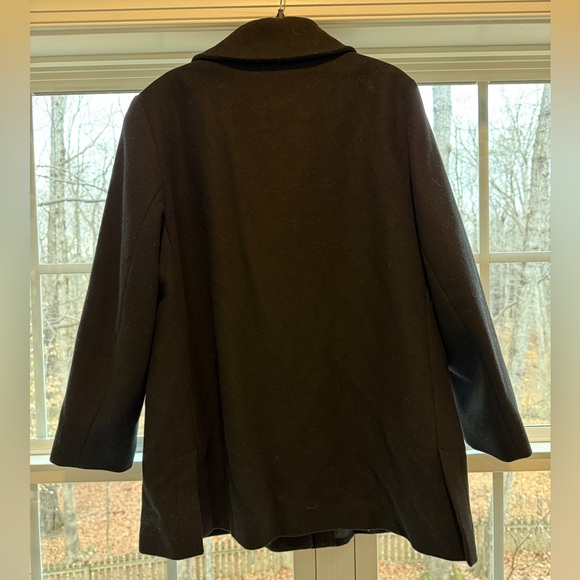 Vintage 90s Harvé Benard Wool Coat Women’s 20W Black Minimalist Classic - Picture 2 of 3